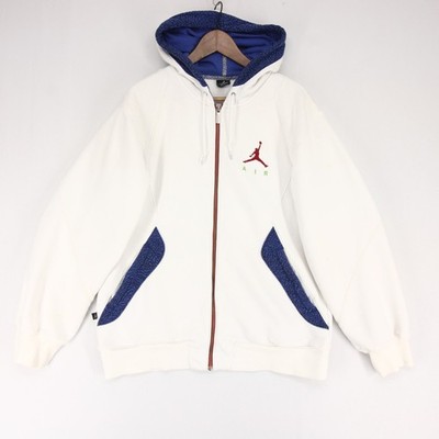 Jordan Hoodie Mens L White Print Full Zip Jumpman Elephant Print Fleece Graphic