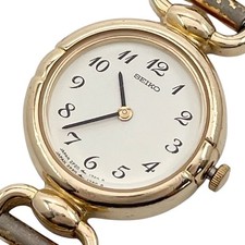 Working / Battery SEIKO Seiko Watch Quartz 2 Hand 2P20-0380 Round White Dial