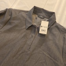 FIGS Technical Collection Gray Long Sleeve Nala Polo NWT Scrub Top, women s XL