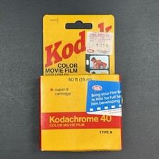 Vintage Kodak Kodachrome 40 Color Movie Film Super 8 Cartridge, Expired 1990