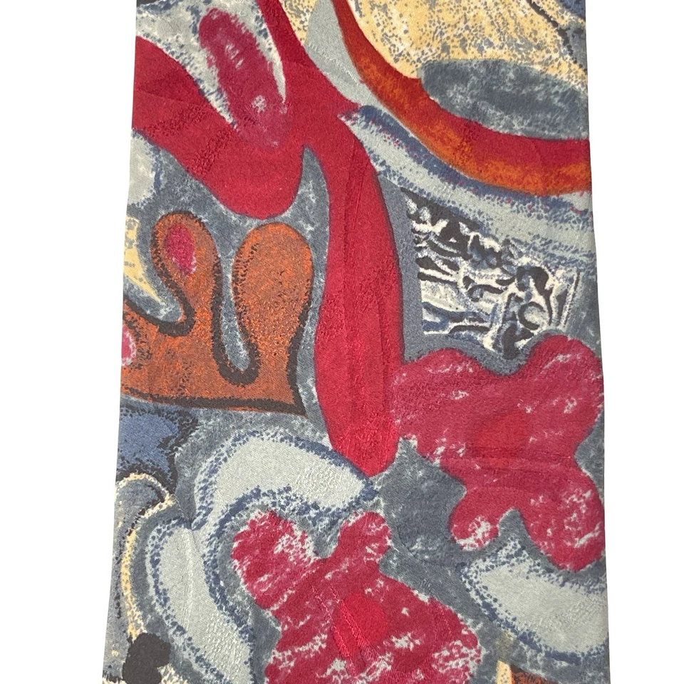 VTG Structure Men's Silk Necktie Abstract Multicolor Art Print Design 56” X 4 “ - Image 3 of 4