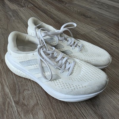 Adidas Supernova 2 Running Shoes Women's Sneakers Size 8 White Silver Metallic