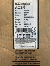 Dimplex AC3N Electric Wall Mounted Heater