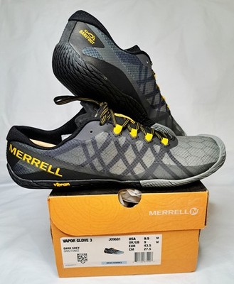Merrell NEU UND VERPACKT Barfuß Vapor Glove 3 grau Herren UK 9 US 9,5 Laufen Fitnessstudio