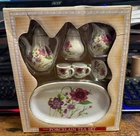 Vintage Royal Norfolk 8 piece Porcelain Tea Set Miniature Toy Doll Set Floral