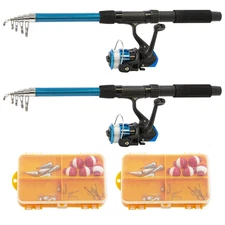 Woodland Creek 6 FT Telescoping Fishing Rod and Reel Starter Kit, 2 Pack