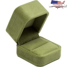 Portable Velvet Jewelry Ring Box Elegant Display Case Earrings Brooches Gifts US