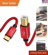 USB B to USB C Printer Cable 10FT, MIDI Cable to USB C