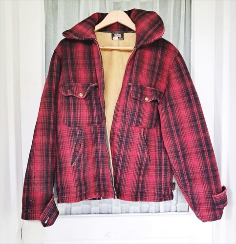 Vtg 50s Woolrich Wool Buffalo Plaid Hunting Jacket Mens Large AS-IS REPAIR Coat