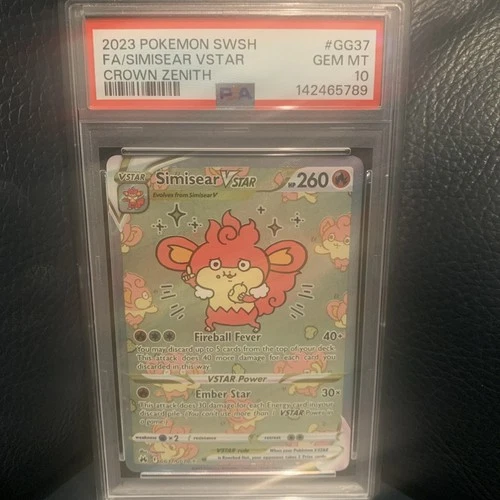 Pokemon SWSH Crown Zenith Simisear VSTAR Galarian Gallery 2023 GG37/GG70 PSA 10