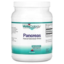 Nutricology, Pancreas, Natural Glandular (Pork), 425 mg , 720 Capsules