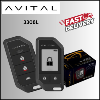 AVITAL 3308L / 2-WAY LCD SCURITY SYSTEM CAR ALARM W/ (2) REMOTES  **NEW**