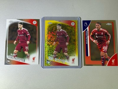 Topps Alexis Mac Allister /275 Liverpool FC 3-Card Lot 2025 Chrome UCL #67 #115