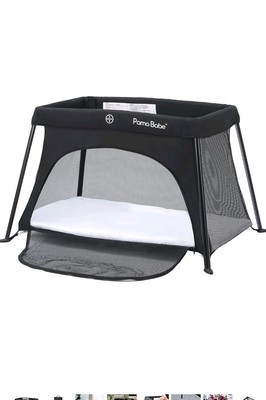 Pamo Babe Mini Travel Crib Playard - Portable Baby Bed & Playpen, Lightweight