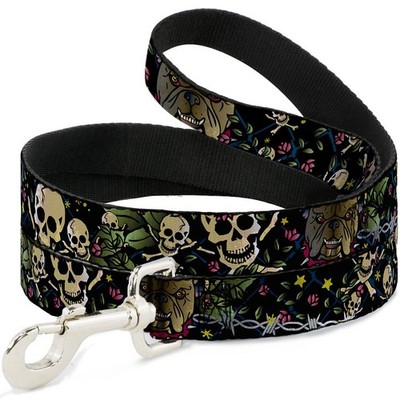 Dog Leash 6-FEET Trust No One CLOSE-UP Black WIDE 1.5'' (US IMPORT)