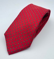 Vintage Strathmore Red Geometric 100 Silk Necktie. 3.25" W X 55" L