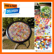 Glass Mosaic Tiles for Crafts Bulk 1Lb Petal Flower Shapes Glass Tiles for