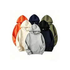 Solid-color Hooded Casual Sports Pullover Sweatshirt
