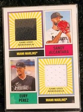 2025 Topps Heritage Dual Player Relic Sandy Alcantara, Eury Perez #DPMCR-AO