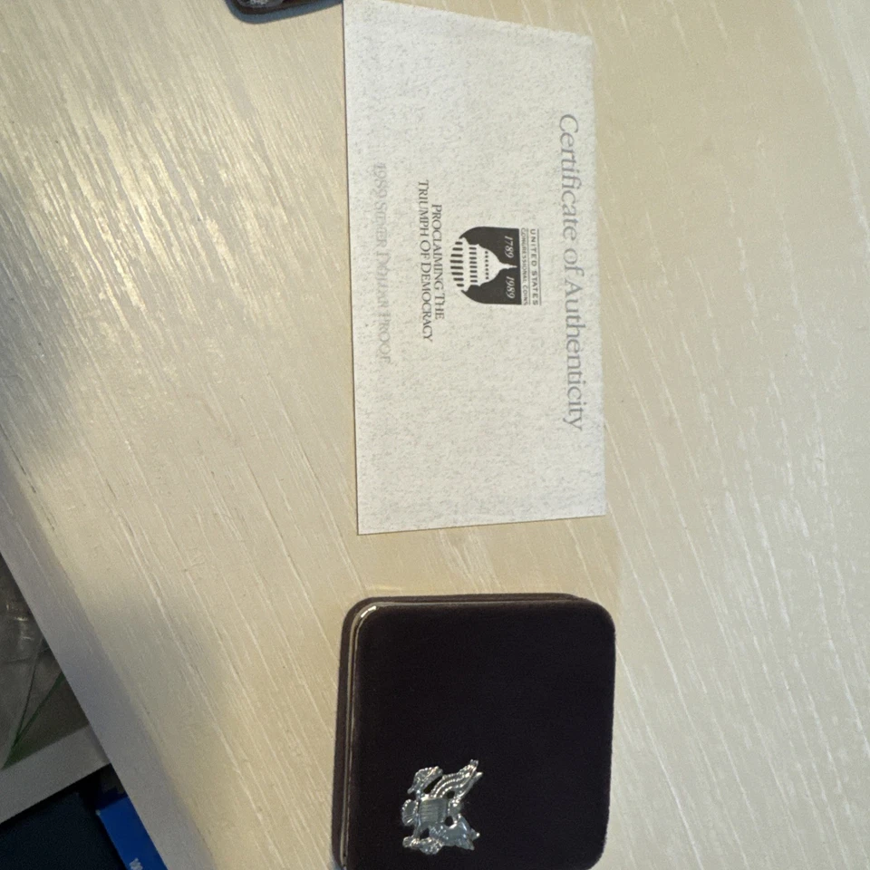 1989 S Congressional Bicentennial Proof Commem 90% Silver Dollar OGP US Coin - Image 2 of 4