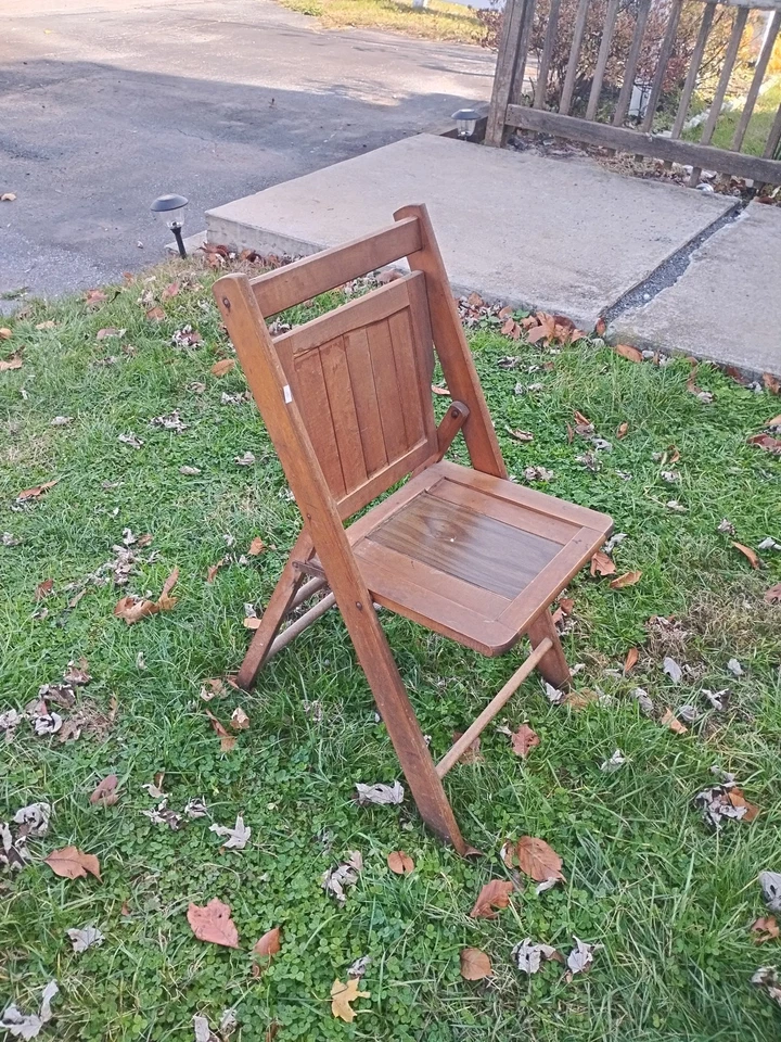 Винтажный деревянный складной стул начало 1920-х - Изображение 2 из 4