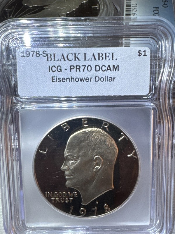 1978-S Eisenhower Dollar ICG-PR80 DCAM Black Label