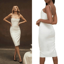 House of CB Anja Satin Corset Midi Dress L $285