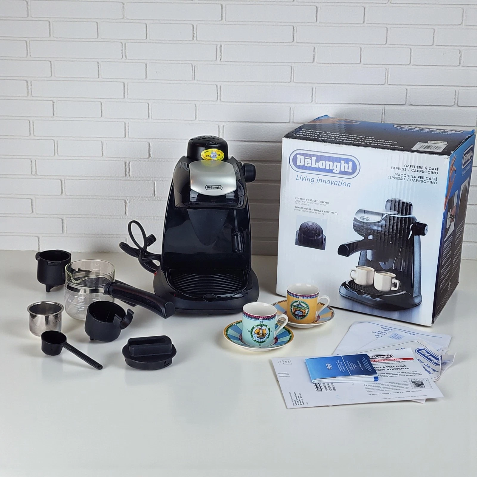 Delonghi Expresso Maker EC5 w/All Accessories, Orig Box, Manual +Demitasse GIFT
