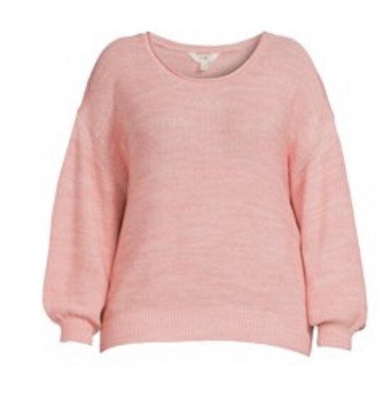 L, 2XL // TERRA & SKY PLUS SIZE SCOOP NECK COSMO CORAL SWEATER | eBay