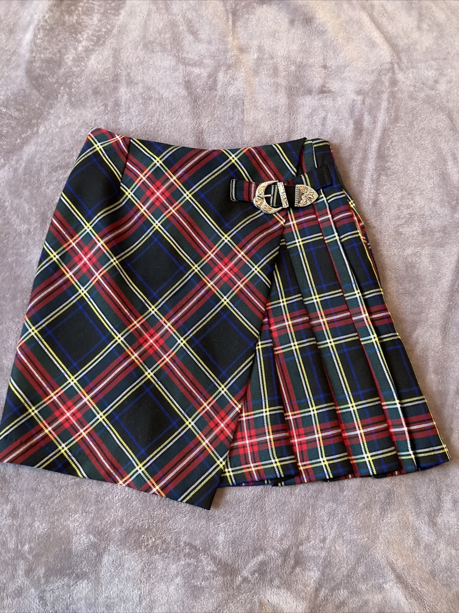 NWT MAJE Tartan Plaid Kilt Mini Skirt Red Black 36 CAOS SABRINA