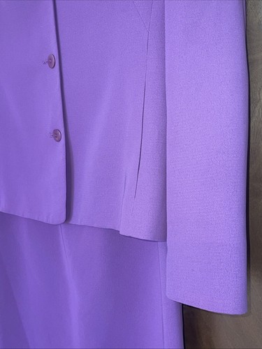 Conjunto de chaqueta de vestir vintage informal forrado en esquina púrpura orquídea talla 8 - Imagen 8 de 24