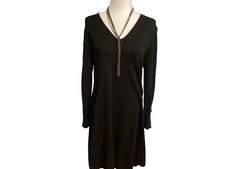 Black Knit Long Sleeved Dress By Marble NWT Size Medium 