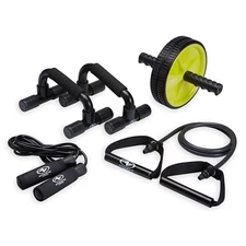 Athletic Works Home Gym Kit, Has Resistance Tube, Ab Wheel, Jump Rope, Push Ups