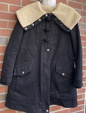 Marc Jacobs Sherpa Collar Coat Toggle Buttons Black Size S