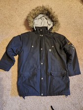 TIMBERLAND Hooded Fur Boys Coat/ Fully Lined/ Zipper Snap closure 12-14
