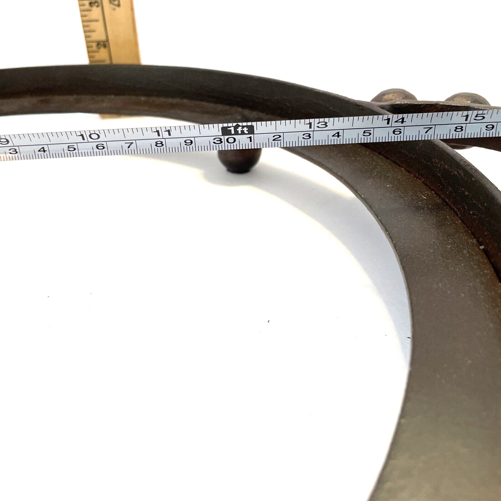 Jan Barboglio  Footed Iron Tray with Cast Balín Handles Large Ceramic Platter