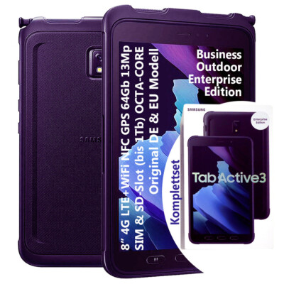 SAMSUNG Galaxy Tab Active 3 SM-T575 8'' LTE NFC 64Gb GPS IP68 TOP in OVP & MwSt