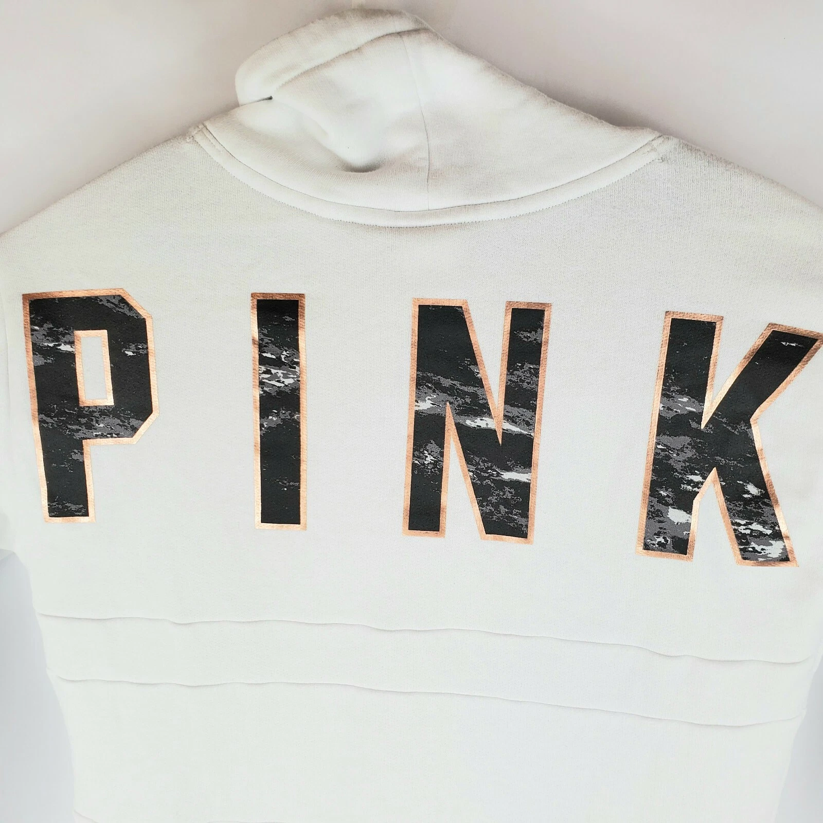 UNDERCOVER Felpa pullover Victoria Secret rosa oro rosa bianco crop donna taglia XS