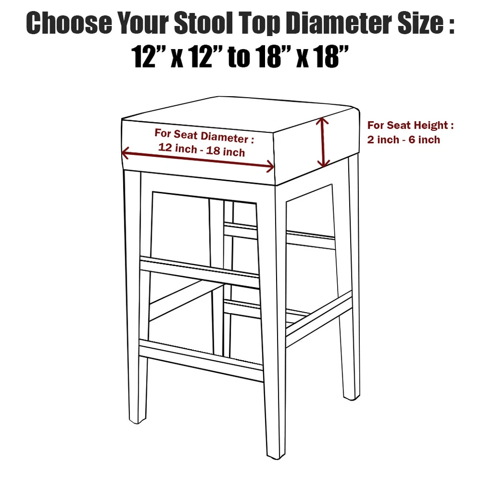 Bar Stool Cover SQUARE BACKLESS Replacement STAPLE ON Vinyl Skin - Kitchen, Pub - Image 4 of 4