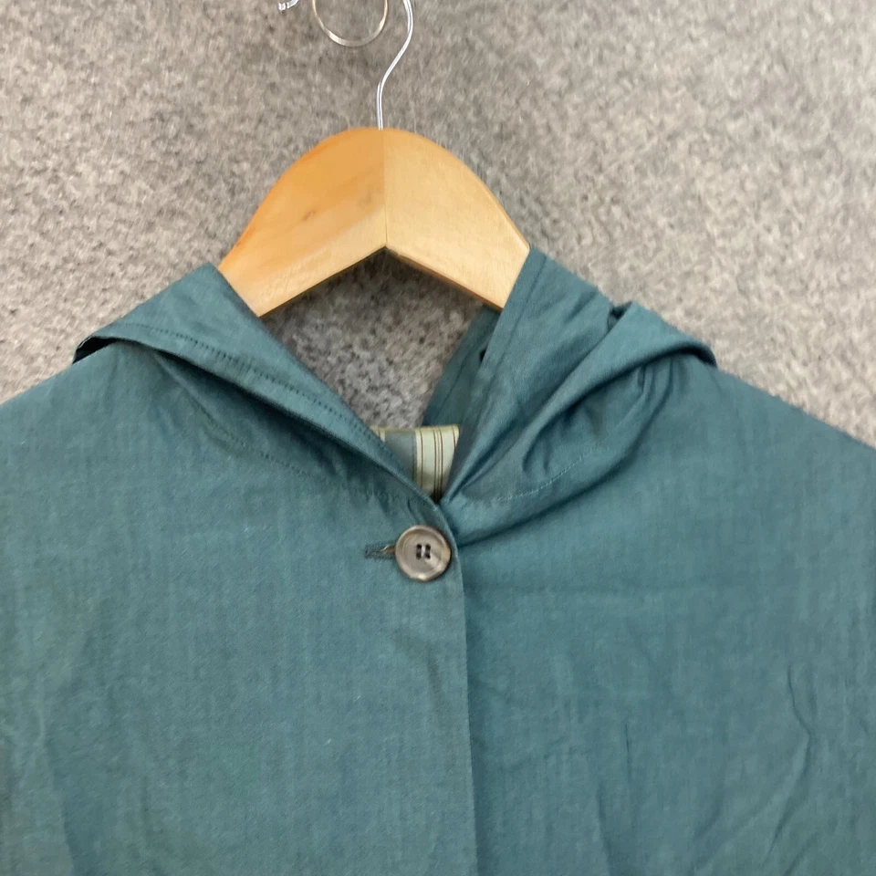 Chaqueta para mujer Romeo Gigli años 90 talla S pequeña verde algodón capucha Italia única retro Foto 3 de 4