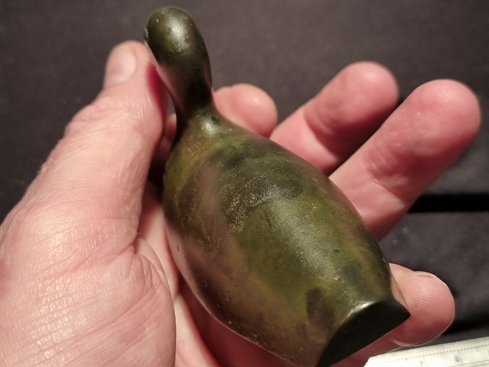 Antique bronze hollow duck weight circa 1800 hundreds quite rare piece