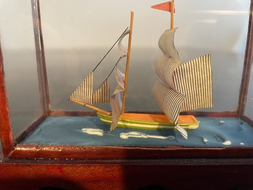 Home Staples Miniature Sailing Ship in Wood Display Case Vintage 1998 - Picture 8 of 12