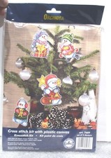 Orchidea Counted Cross Stitch Kit: Happy Snowmen Tree Decorations: Set of 4
