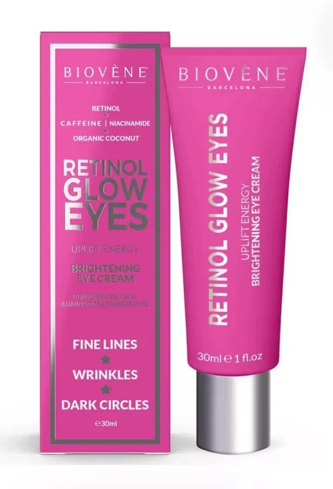 Biovene Retinol Glow Eye Brightening Cream Caffeine Coconut Niacinamide 30ml