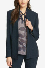 Tommy Hilfiger Pinstriped Open-Front Blazer Jacket COLOR Blue 12 NWT