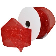 Sugar Sheer Organdy Ribbon Red 1-1/2-Inch by 25-Yard Elegant Decorative