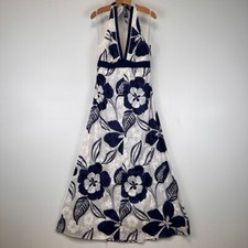 Vintage Lilly Pulitzer Dress Women 12 Maxi Floral Tie White Label Party Core Go