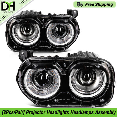PAIR/2PCS Factory Projector Headlight W/ DRL For Dodge Challenger SRT 2015-2018