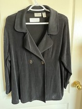 Chicos Black Travelers Jacket 3 L XL Double Button