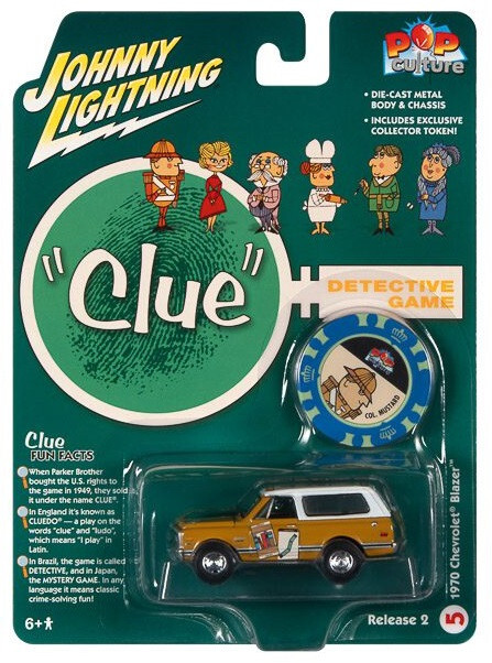 JOHNNY LIGHTNING 1/64 VINTAGE CLUE 1970 BLAZER GOLD/WHITE JLPC007
